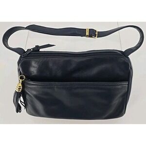 VTG Diamicci Midnight Blue Purse W/ Gold Colored Parts&Attached Strap-Excellent!